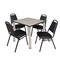 Kee Kee Square Table & Chair Set, Wood, Metal, Vinyl Top, Maple TB3030PLBPCM29BK - alternate 1